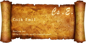Csik Emil névjegykártya