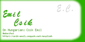 emil csik business card